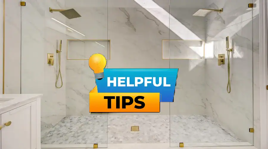 Helpful bathroom remodeling tips by Home Build and Designs featuring a remodeled modern shower design in Farmers Branch, TX.