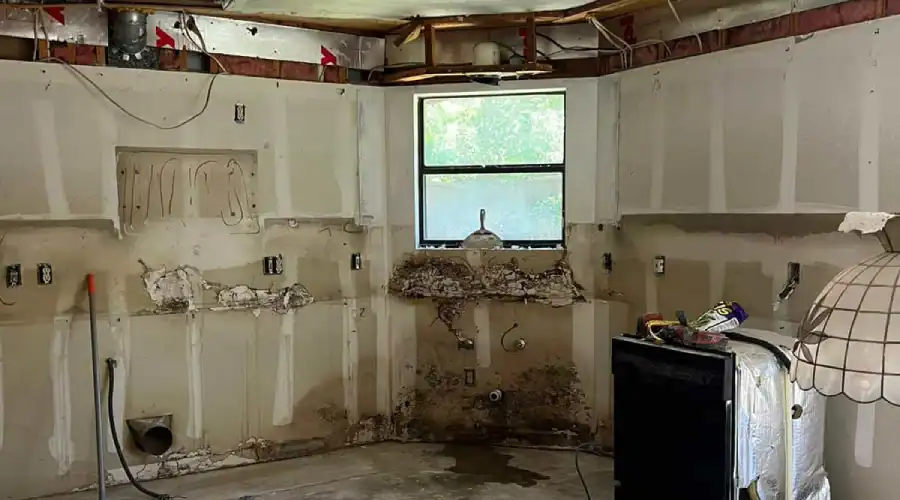 Image of a fully gutted kitchen in Farmers Branch, TX