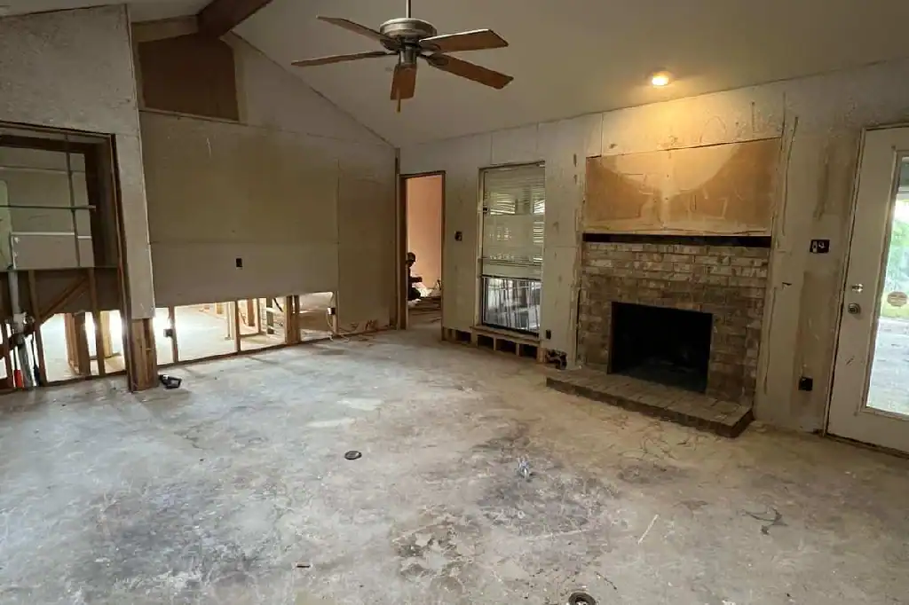 A house in North Dallas being gutted and prepared for a full home remodel