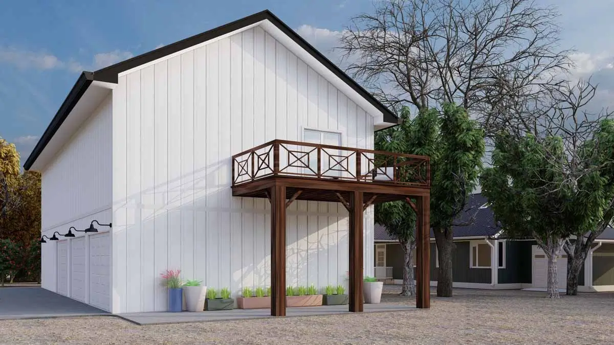 Exterior Design Rendering Of A White Two Story Addition With 017