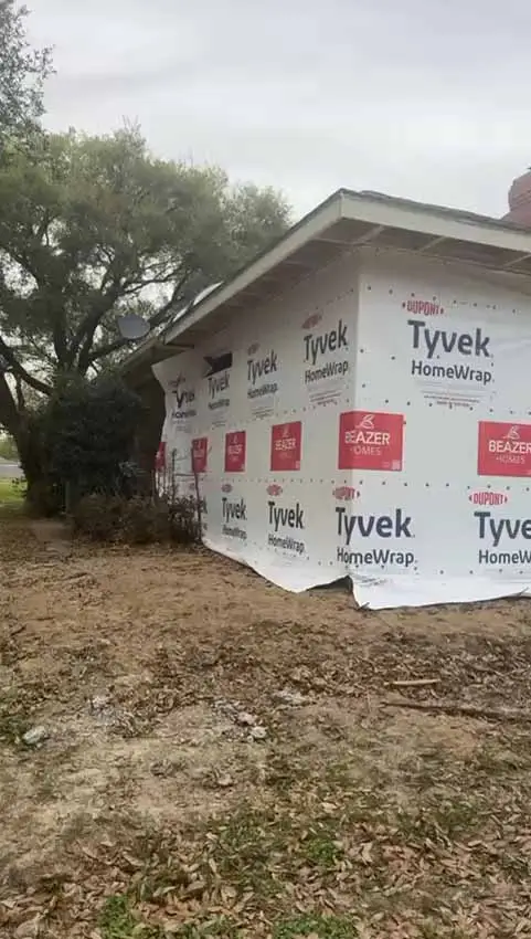 House Addition Wrapped With Weather Barrier Before Exterior Siding 112