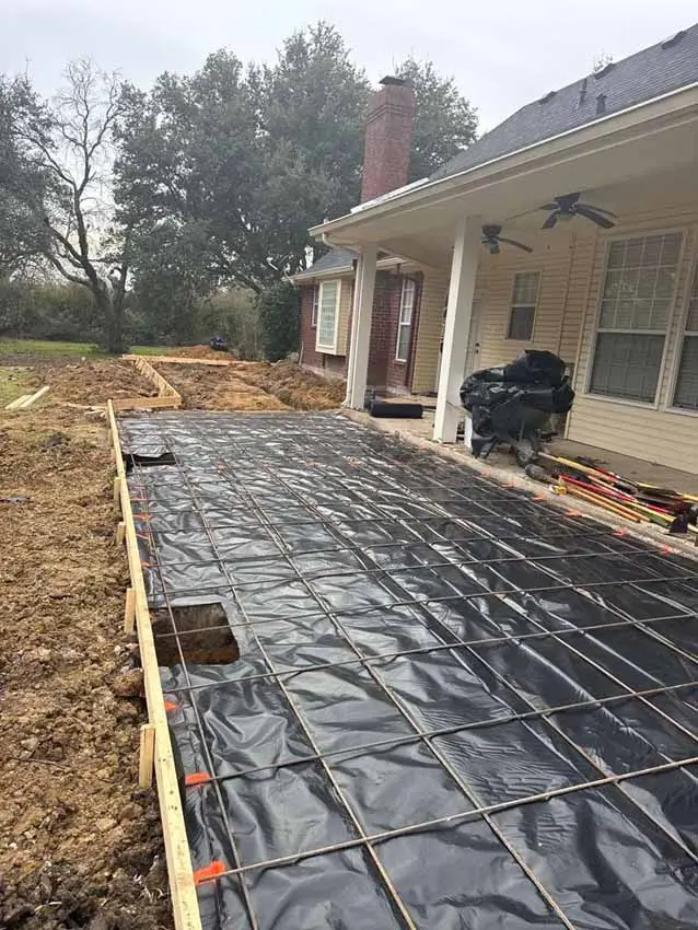 Reinforced Patio Base Extending Along The Covered Rear Porch 011